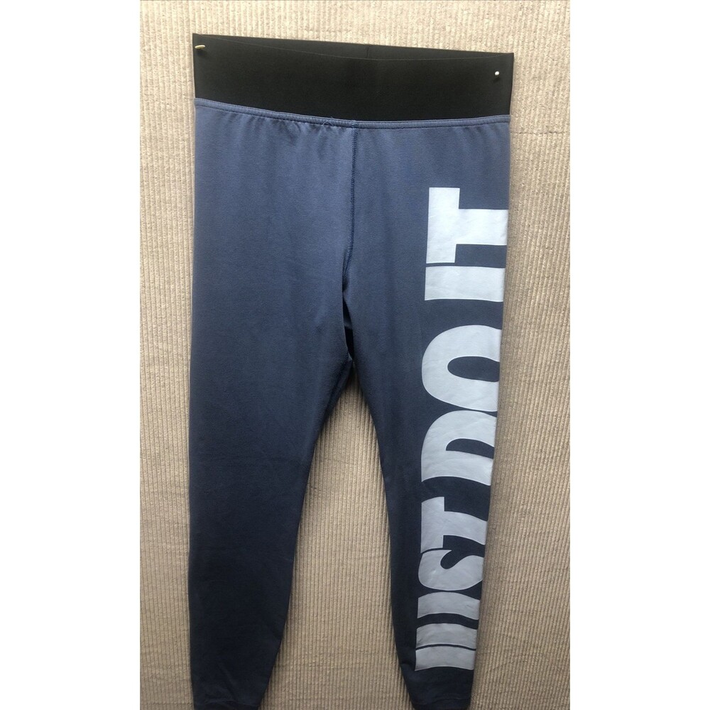 Nike Women’s Athletic Leggings Size Small Blue Just Do It One Leg Spell Out